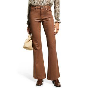 PAIGE Genevieve Coated Flared Ankle Jeans 26